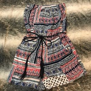 Strapless Paisley Pattern Romper (XS)